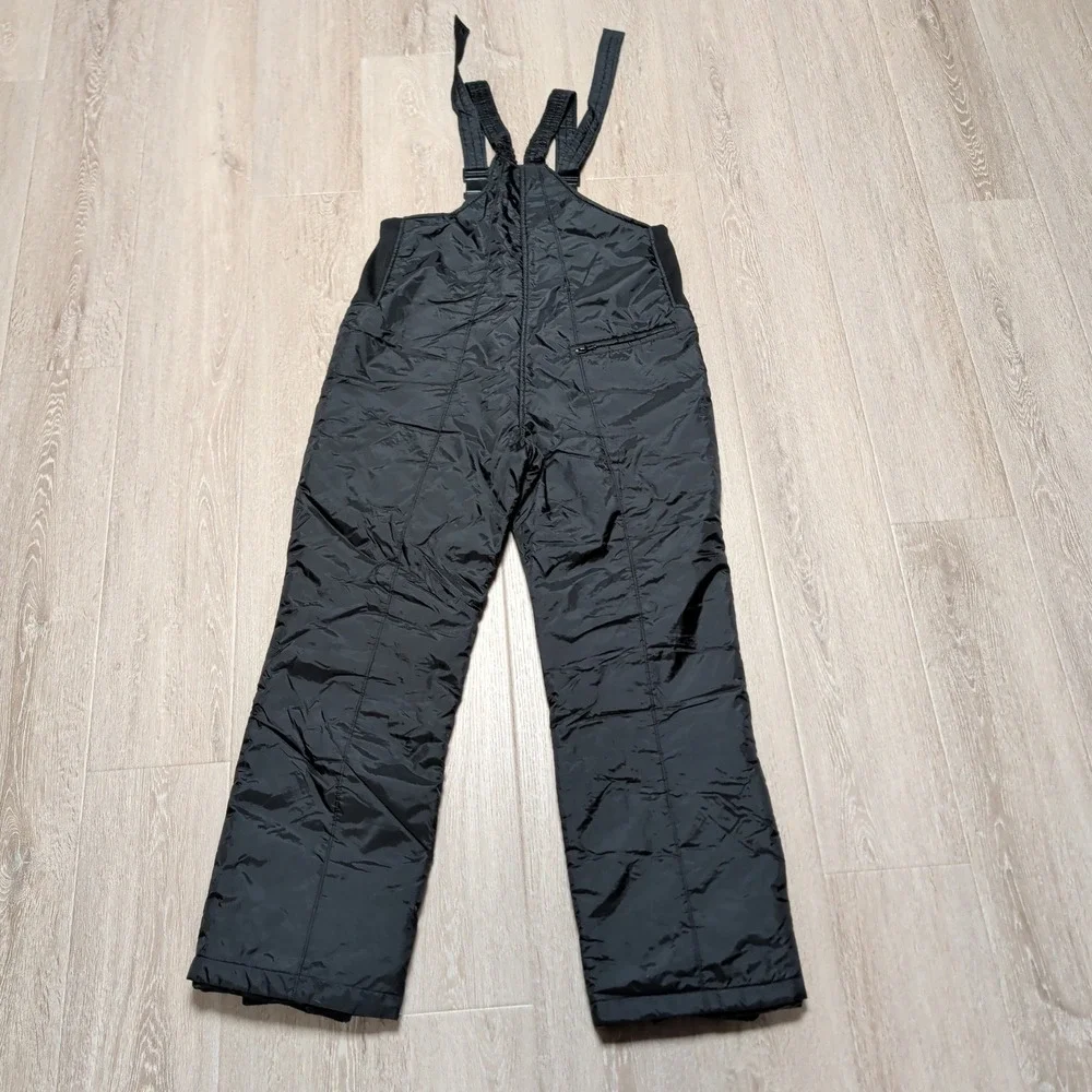 Vintage 90s Skier Snow Bibs Mens M Black Insulated Ski Pants Overalls Adjustable
